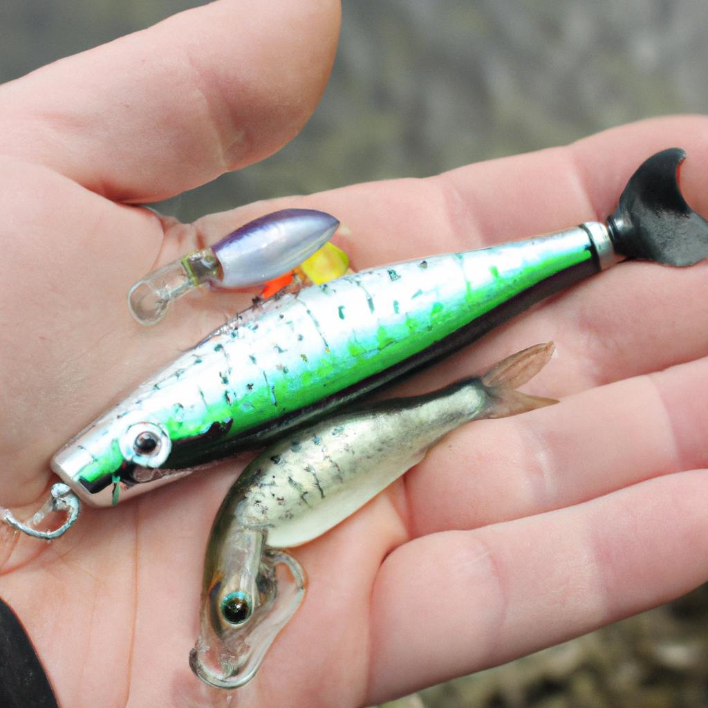 Person holding fishing lures